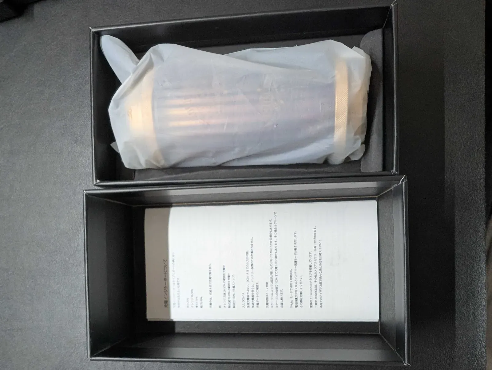 開封時の様子（本体と説明書）